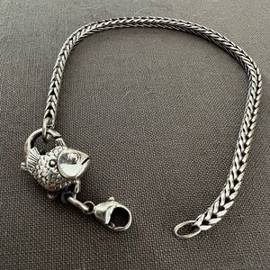 Trollbeads Laa 925 Sterling Silver Big Fish Foxtail Chain Bracelet